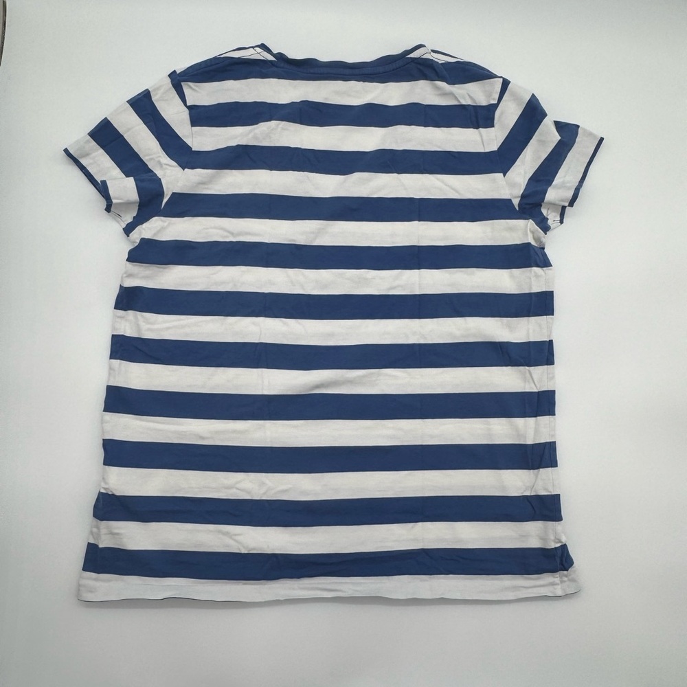 Polo by Ralph Lauren Women's Striped Navy and White Tee, Size Medium - Picture 2 of 11